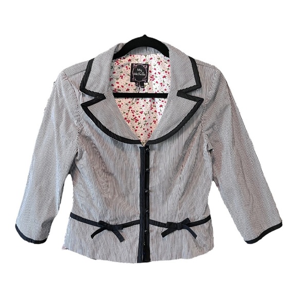 My Michelle Jackets & Blazers - My Michelle Black & White stripes blazer Juniors Jacket